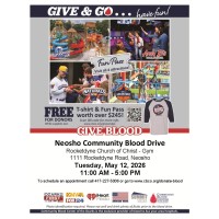 GIVE BLOOD MAY 12 in NEOSHO and RECEIVE A GIVE & GO FUN PASS FOR FREE ADMISSION to AREA ATTRACTIONS