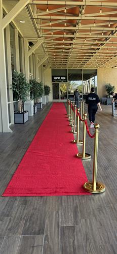 80 ft Red Carpet Runner with (6)Stanchions