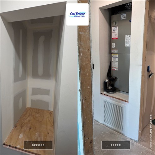 HVAC installation project – before and after transformation.