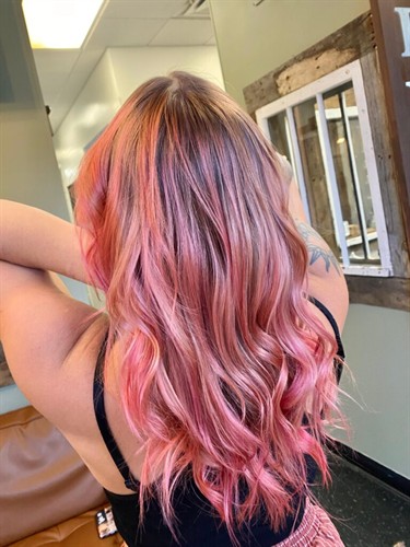 Hair color work at Good Vibes Salon