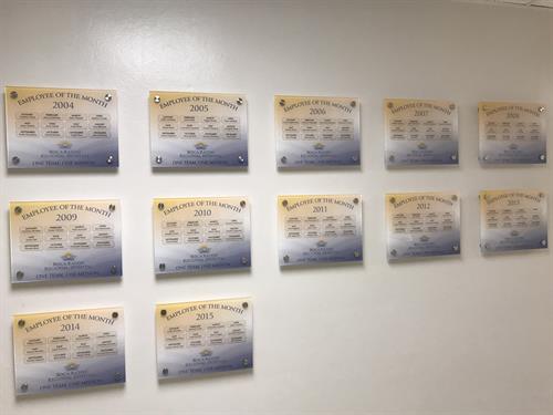 Boca Ration Regional Hospital Employee recognition wall 