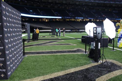 Booth setup at the Ceasar's Superdome 