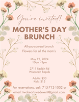 Two Hearts Catering: Mother's Day Brunch Open to the Public