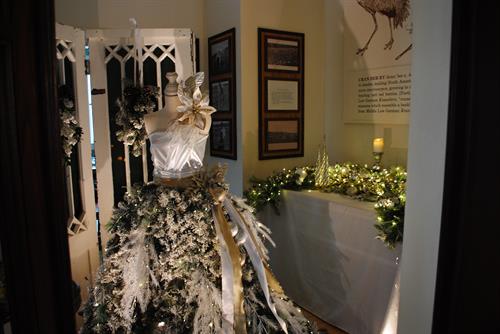 Festive display within our cranberry exhibit during the Annual Christmas Tree Walk.