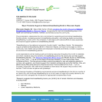 Mayor Proclaims August as National Breastfeeding Month in Wisconsin Rapids