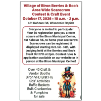 Village of Biron Berries & Boo’s Area Wide Scarecrow Contest & Craft Event