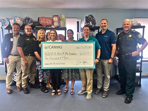 Canvas presented a grant to A Bed 4 Me from the Be The Good Fund - an employee giving initiative.