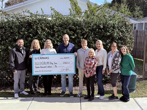 Canvas presented a grant to CALM from the Be The Good Fund - an employee giving initiative.