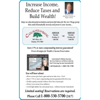 Increase Income, Reduce Taxes and Build Wealth Seminar Presented by Robert James & Associates, Inc.