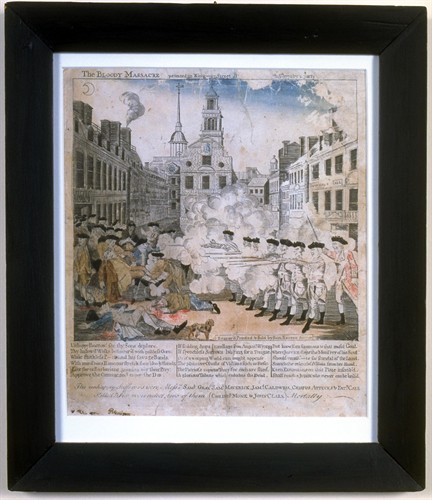 Paul Revere Engraving "The Bloody Massacre perpetrated on King Street, Boston on March 5th, 1770"