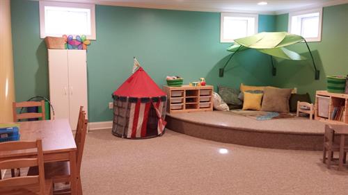 Children are welcomed a large, intentional space just for them.