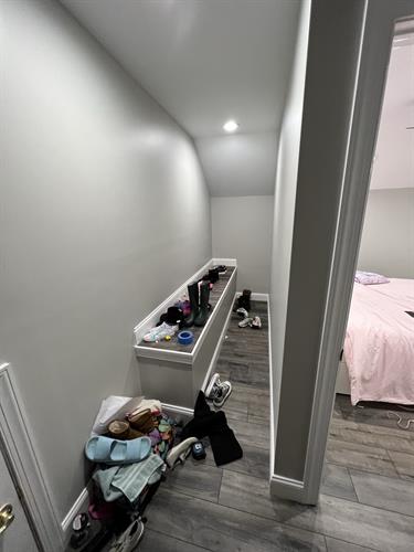 Attic converted into two bedrooms + full bathroom/ walk-in closet