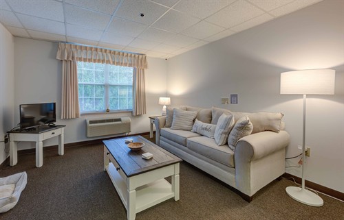The Bellmont - Our most popular one-bedroom apartment style - the living room. 