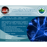 CANCELED Lunch-n-Learn Cyber Security & Cyber Liability Insurance Requirements for Local Businesses