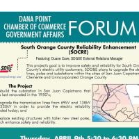 Government Affairs Forum- SDG&E South Orange County Reliability Enhancement (SOCRE)