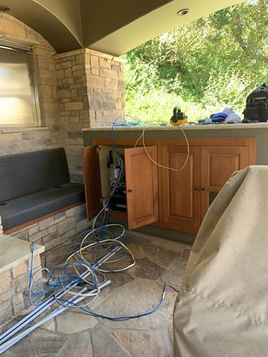 Pulling wire and adding WiFi outdoors in the Cabana