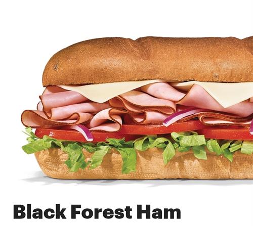 Black Forest Ham Our Black Forest Ham sandwich is a true classic. We add lettuce, tomatoes, red onions and American cheese to our delicious, thin-sliced ham and serve it on our Hearty Multigrain bread