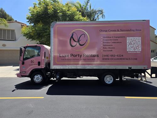OC Luxe Party Rentals Delivery Truck OC Luxe Party Rentals Delivery Truck
