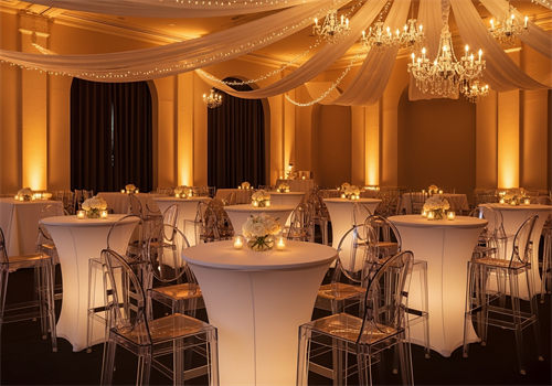Cocktail Tables and Ghost Bar Stools