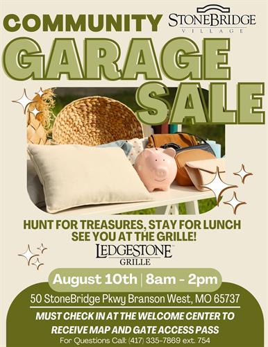 StoneBridge Village is holding their Community Garage Sale, EVERYONE IS INVITED!