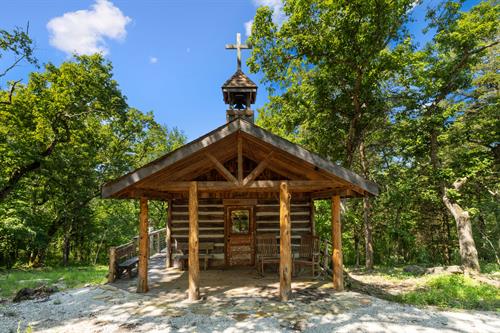 The Whippoorwill Ridge Log Chapel. The 1884 Log God House in the woods on our Farm