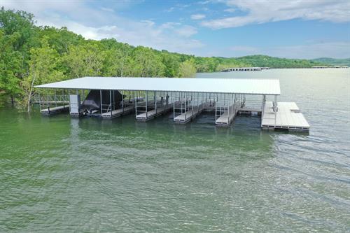 Twelve slip dock with solar power.