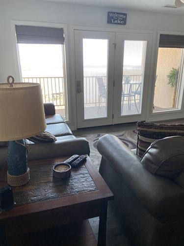 You will love the beautiful lake view from the living room at Unit 533