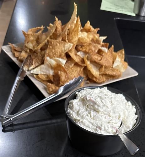 Deconstructed Crab Rangoon Dip, Served with Chips