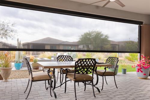 Outdoor motorized Shades