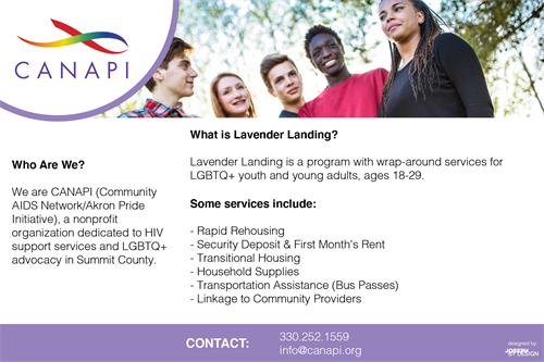 Lavender Landing housing programs info card. 