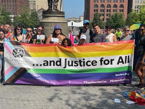 Legal Aid staff & friends participate in Pride in the CLE on Saturday, June 3, 2023 in downtown Cleveland