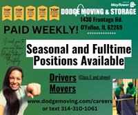 Now Hiring:  Drivers and Movers (O'Fallon, IL)