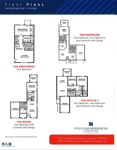 Our Independent Living Garden Homes offer both 1-bedroom & 2-bedroom options