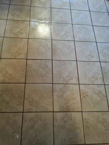 Tile and grout before photo.