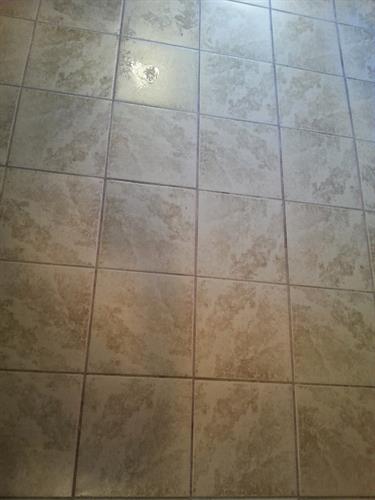 After we cleaned the tile and grout.