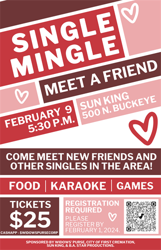 Single Mingle Meet a Friend social event for widows, singles, and friends