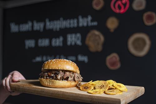 Pulled Pork and plantain chips 