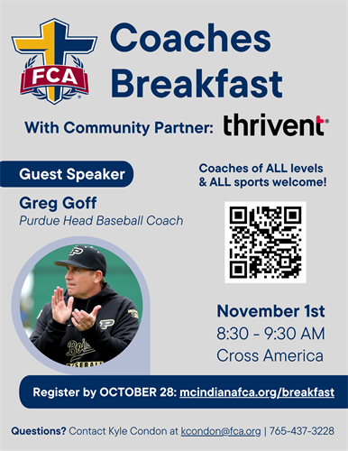 Flyer for FCA Coaches Breakfast
