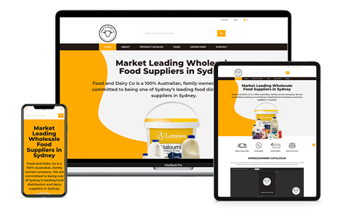 Website & ECommerce design and development for Food and Dairy Co, Arndell Park, Sydney