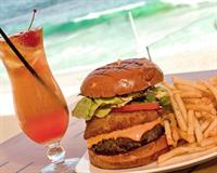 OceanView Bar & Grill's famous 50/50 Burger at Hotel Laguna