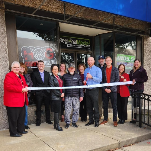Ribbon cutting at our new broadcast facility in Downtown Sterling. (11/1/2023)