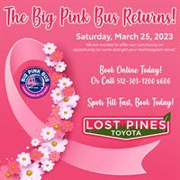 Big Pink Bus Returns to Lost Pines Toyota