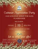 Absolute Zenergy Customer Appreciation Party and Kiwanis Wrap For Kids Gift Wrapping Fundraiser!