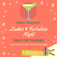 Thursday Happy Hour: Ladies & Furbabies Night at Laguna's