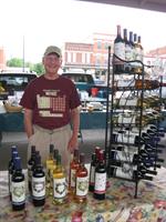 Wines from a local winery are available at the Saturday market