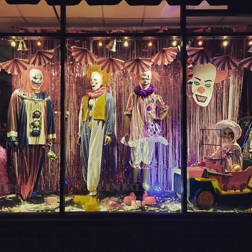 Scary Clown Halloween Window 2021