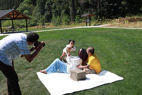 Behind the scenes of a client photo shoot