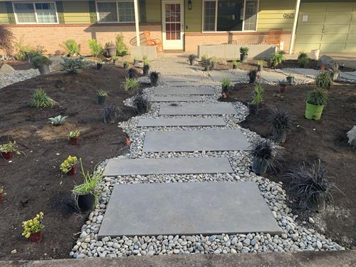 Walkway in progress by Greenhaven Landscapes