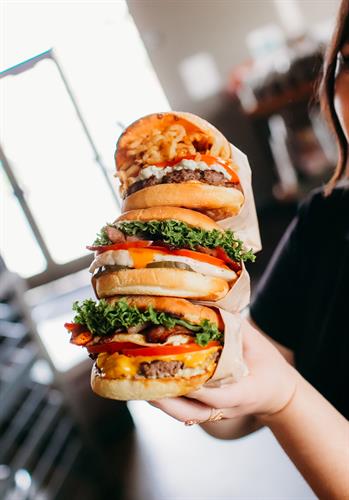 Hand-formed 100% Angus beef burgers!