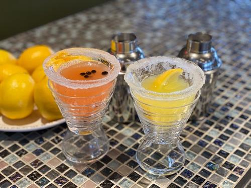 Love Lemon drops? We offer a variety of drops, served in an icy glass! Yes, a glass made of ice!